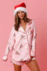 Women’s Satin Santa Claus Pajama Set | Christmas Print Two-Piece Loungewear by FitiqueFit