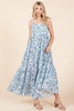 New Flower Print Tiered Sleeveless Empire Maxi Dress – Elegant, Playful and Feminine Floral Maxi Dress with Whimsical Layers by Stevvex