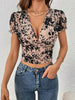 Elegant And Minimalist Deep V-neck Short-sleeve Womens T-shirt by My Store