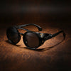 Retro Round Leather Frame Sunglasses – Vintage Fashion Eyewear by FitiqueFit