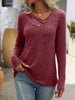 Ribbed Knit Long Sleeve Button Detail T-Shirt by Simply Love