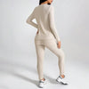 Women’s Ribbed Knit Long‑Sleeve Tee & Pants Lounge Set by FitiqueFit