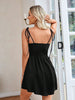 Women's Fashion Summer Solid Color Pleated Design Lace-Up Halter Dresses by FitiqueFit