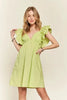 Smocked Back Ruffled Cap Sleeve Babydoll Dress For Summer – Feminine, Flattering, Comfortable, Playful Charm by Stevvex