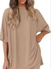 Full Size Half Sleeve T-Shirt and Shorts Set Plus Size by Simply Love