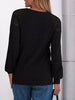 Ribbed Knit T-Shirt with Lace Shoulder Detail by Simply Love