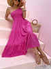 Smocked Single Shoulder Sleeveless Dress Stylish & Comfortable Summer Long Dress Lightweight Dress by Stevvex