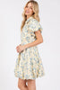 New Summer Floral Eyelet Zipper Front Puff Sleeve Mini Dress For Women – Elegant, Trendy and Chic Floral Eyelet Mini Dress with Puff Sleeves by Stevvex