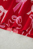 Red Sweet Bow Print Ruffled Short Sleeve Shirt Shorts 2pcs Pajama Set by Wild and Free Boutique