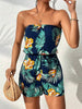 Tropical Print Strapless Elastic Waist Romper by Wild and Free Boutique