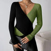 Women's Elegant V-Neck Cross Front Sweater by FitiqueFit