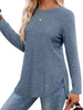 Ribbed Knit Long Sleeve T-Shirt by Simply Love