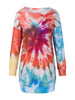 Full Size Tie-Dye Round Neck Long Sleeve Dress Trendy & Comfortable Casual Dress for Women by Stevvex