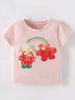 Children's Cute Cartoon Flower Print Short Sleeve T-Shirt by Simply Love