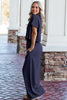 White Raw Hem Loose Tee and Wide Leg Pants Set