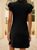 Lovelet V-Neck Ruffled Cap Sleeve Mini Dress