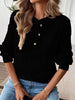 Ribbed Button Detail Long Sleeve T-Shirt by Simply Love