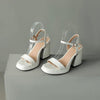 Women's Round Toe Chunky Heel Sandals – Buckle Strap Block Heel by FitiqueFit