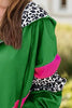 Colorful Women's Leopard Print Zip-Up Hooded Jacket Trendy Long Sleeve Outerwear with Pockets by Stevvex