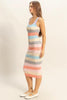 Contrast Striped Scoop Neck Wide Strap Knit Midi Dress For Women –Chic and Comfortable Knit Dress with Timeless Stripes by Stevvex