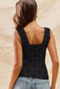 Women's Pleated Figure-flattering Square-neck Camisole by FitiqueFit