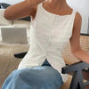 Trendy Square Neck Button Up Vest Top Y2k Going Out Tank Tops by FitiqueFit