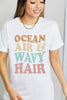 Simply Love OCEAN AIR & WAVY HAIR Graphic Cotton T-Shirt by Simply Love