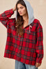 BiBi Brushed Plaid Hooded Jacket by FitiqueFit