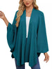 Solid Color Tie-Front Knit Cape Top by Wild and Free Boutique