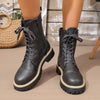 Women’s Solid Color Low Heel Mid Boots — Stylish Everyday Mid Boots by FitiqueFit
