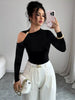 Cutout One-Shoulder Long Sleeve T-Shirt by Simply Love