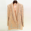 Handmade Gorgeous Heavy Industry Nailed Bead Green Fruit Collar Suit Jacket