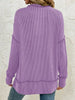 Side Slit Round Neck Sweatshirt by Wild and Free Boutique