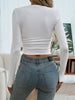 Slim Fit Ruched Long Sleeve T-Shirt by Simply Love