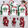 Parent-Child Christmas Homewear Suit Plaid Stitching Printing by My Store