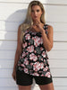 Women's Plus Size Black Tropical Floral Loose Tankini & Boyshort Set by FitiqueFit
