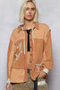 POL Button Down Hooded Jacket with Star Patch Pattern by FitiqueFit