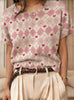 Women's Retro Short-Sleeve Jacquard Knit Top by FitiqueFit