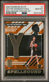 Graded 2023 Panini Donruss Elite Victor Wembanyama #7 Spellbound Orange DC Rookie RC Basketball Card PSA 10 Gem Mint