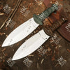 Handcrafted J2 Stainless Steel Boot Knife | Pakka Wood Handle | Leather Sheath | 13.5" Hunting Blade by JW SteelCrafts
