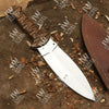 Handcrafted J2 Stainless Steel Boot Knife | Pakka Wood Handle | Leather Sheath | 13.5" Hunting Blade by JW SteelCrafts