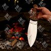 Handcrafted J2 Stainless Steel Boot Knife | Pakka Wood Handle | Leather Sheath | 13.5" Hunting Blade by JW SteelCrafts