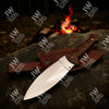 Handcrafted J2 Stainless Steel Boot Knife | Pakka Wood Handle | Leather Sheath | 13.5" Hunting Blade by JW SteelCrafts