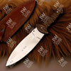 Handcrafted J2 Stainless Steel Boot Knife | Pakka Wood Handle | Leather Sheath | 13.5" Hunting Blade by JW SteelCrafts
