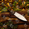 Handcrafted J2 Stainless Steel Boot Knife | Pakka Wood Handle | Leather Sheath | 13.5" Hunting Blade by JW SteelCrafts