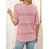 Women’s Short Sleeve Crochet Knit Hollow-Out Top by FitiqueFit