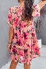 Printed Tiered Round Neck Mini Dress