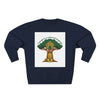 Curage Is a Universal Language Crewneck Sweatshirt — Teistan’s Tree House Back Patch by Tristan’s Treehouse