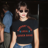 Support Your Local Cover Band Baby Tee | Fitted Vintage Rock Graphic Shirt by Hey Jude Graphic Tees