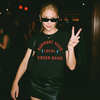 Support Your Local Cover Band Baby Tee | Fitted Vintage Rock Graphic Shirt by Hey Jude Graphic Tees